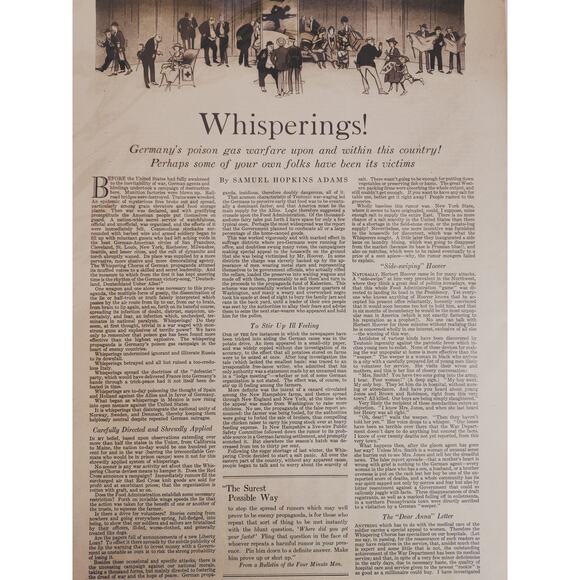 1918 "Whisperings!"‎ Original Vtg Magazine Page WWI by Samual Hopkins Adams - Picture 12 of 12